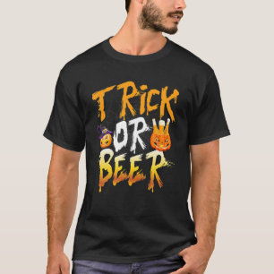 Trick oder Bier Halloween Pumpkin Kostüm Alcohol M T-Shirt