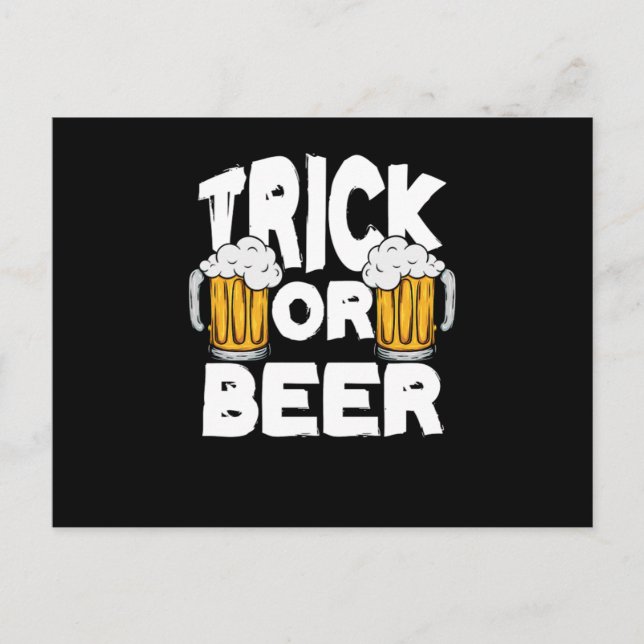 Trick oder Bier Halloween Pumpkin Trick oder Treat Postkarte (Vorderseite)