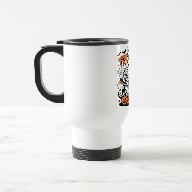 Trick oder Bierskelett Dragons Halloween Art Reisebecher (Links)