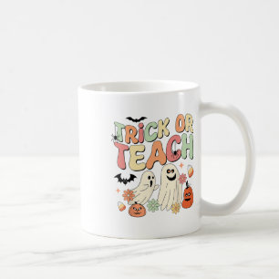 Trick oder binden Halloween Lehrer Groovy Retro Pu Kaffeetasse