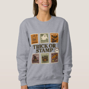 "Trick oder Briefmarke Halloween Shirt - Vintag Po