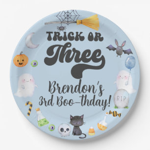 Trick oder drei Halloween-Teller Pappteller