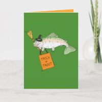 Trick oder Forelle - Halloween-Fisch-Gruß-Karte