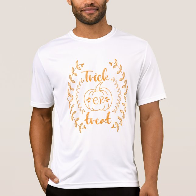 Trick oder Gaumen in Pflanze Rahmen T - Shirt (Vorderseite)