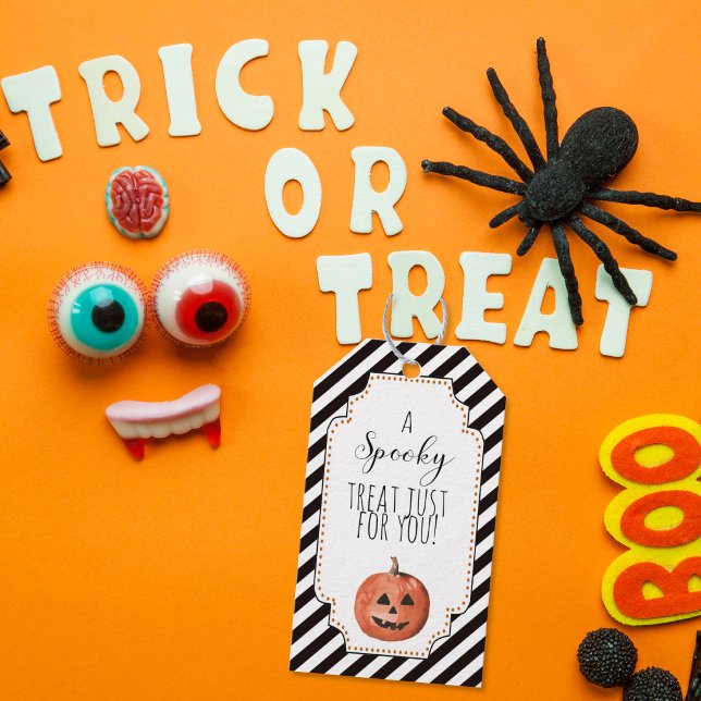 Trick oder Gaumenfreude für Halloween-Party-Lecker Geschenkanhänger (Von Creator hochgeladen)