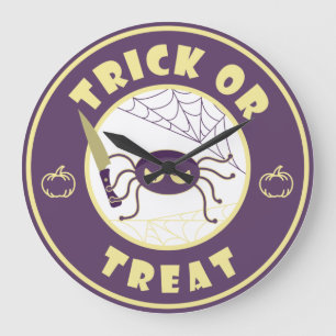 Trick oder gönnen halloween Starbucks Stil Große Wanduhr
