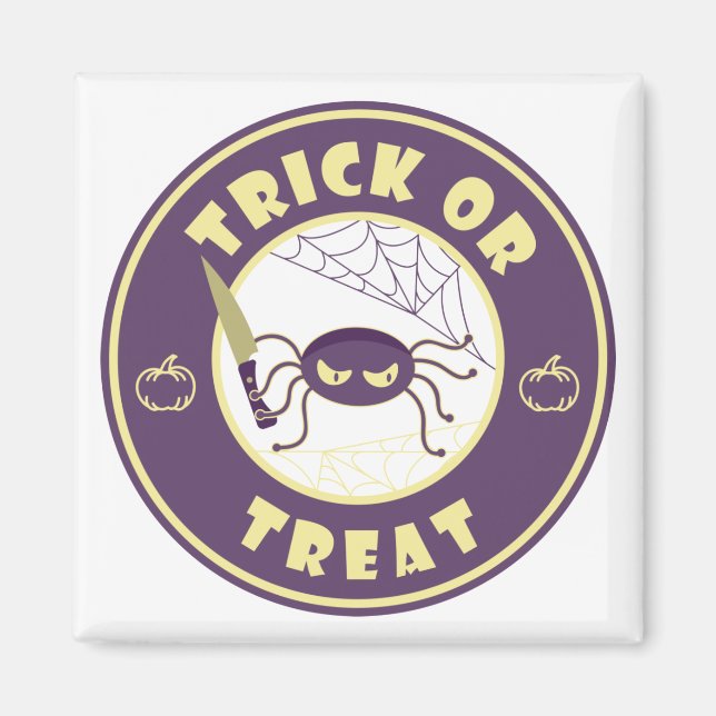 Trick oder gönnen halloween Starbucks Stil Magnet (Vorne)