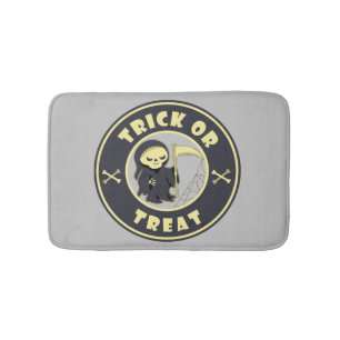 Trick oder Leckerbissen Halloween grimmigem Sensen Badematte