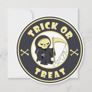 Trick oder Leckerbissen Halloween grimmigem Sensen Einladung