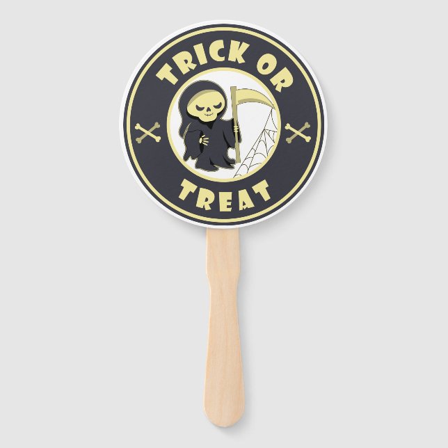 Trick oder Leckerbissen Halloween grimmigem Sensen Fächer (Vorderseite)