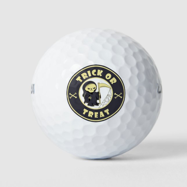 Trick oder Leckerbissen Halloween grimmigem Sensen Golfball (Vorderseite)