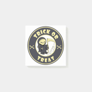 Trick oder Leckerbissen Halloween grimmigem Sensen Post-it Klebezettel