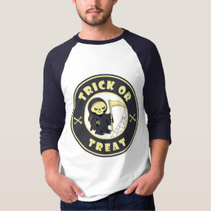 Trick oder Leckerbissen Halloween grimmigem Sensen T-Shirt