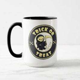 Trick oder Leckerbissen Halloween grimmigem Sensen Tasse
