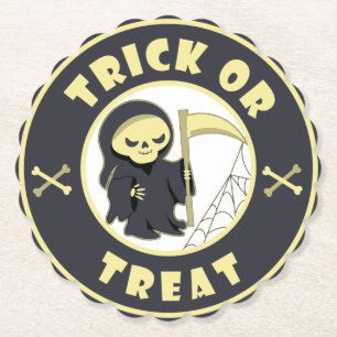 Trick oder Leckerbissen Halloween grimmigem Sensen Untersetzer