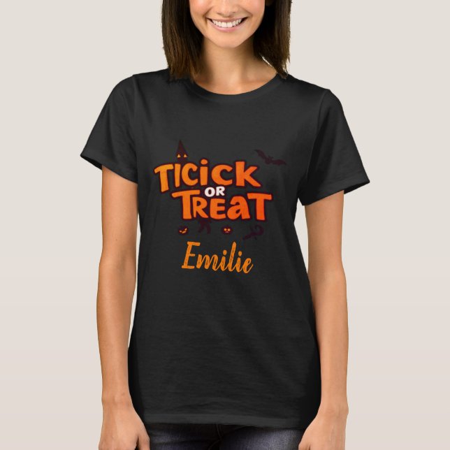 Trick oder Leckerbissen Halloween-Hemd T-Shirt (Vorderseite)