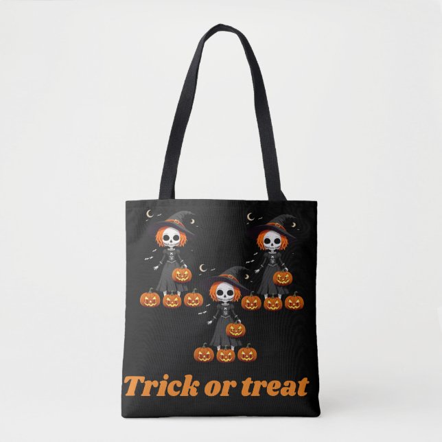 Trick oder Leckerbissen Halloween-Tasche Tasche (Vorderseite)