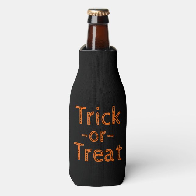 Trick-oder-Leckerei Black and Orange Halloween The Flaschenkühler (Flaschenvorderseite)
