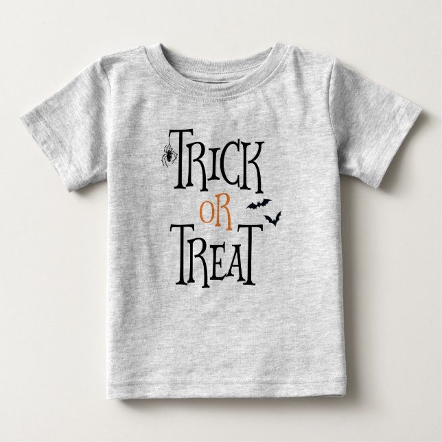Trick oder Leckerei Halloween Baby T-shirt (Vorderseite)