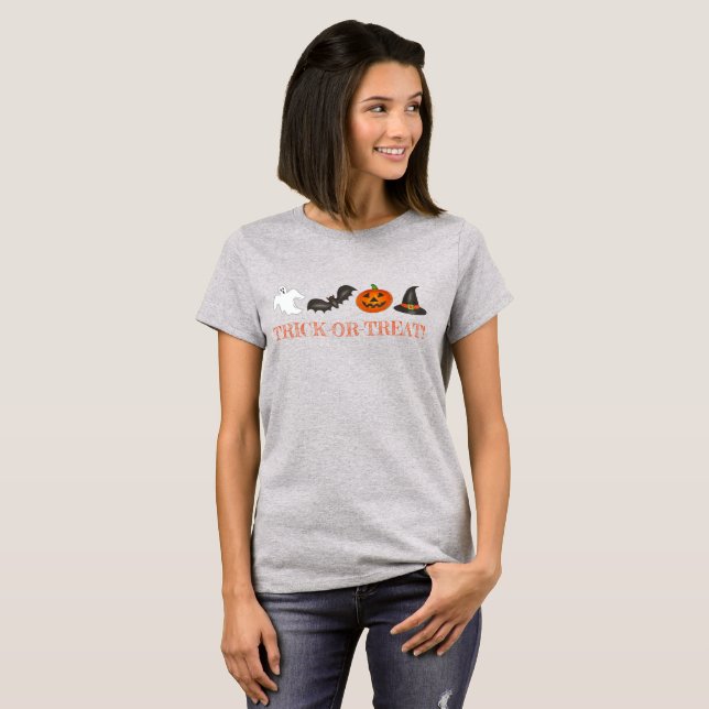 Trick-oder-Leckerei Halloween Bat Pumpkin Ghost He T-Shirt (Vorne ganz)