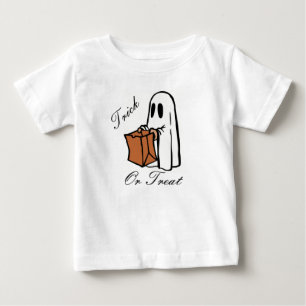 Trick-oder Leckerei-Halloween-Geist Baby T-shirt