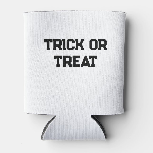 Trick oder. Leckerei Halloween schwarz schlicht Mi Dosenkühler (Vorderseite)