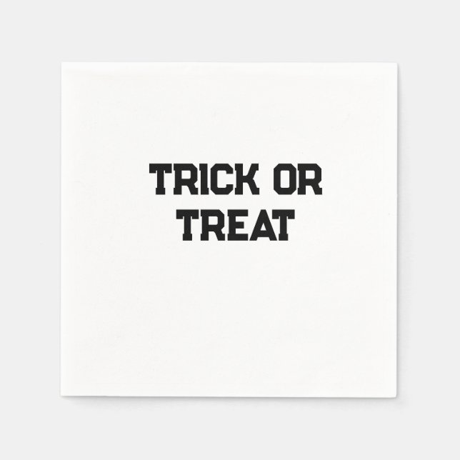 Trick oder. Leckerei Halloween schwarz schlicht Mi Serviette (Vorderseite)