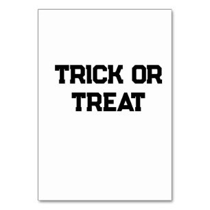 Trick oder. Leckerei Halloween schwarz schlicht Mi Tischnummer
