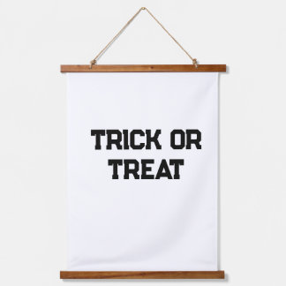 Trick oder. Leckerei Halloween schwarz schlicht Mi Wandteppich Mit Holzrahmen