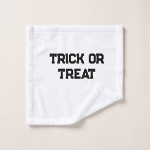 Trick oder. Leckerei Halloween schwarz schlicht Mi Waschlappen