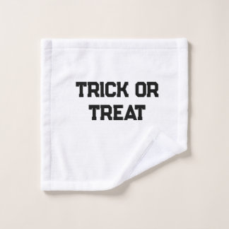 Trick oder. Leckerei Halloween schwarz schlicht Mi Waschlappen