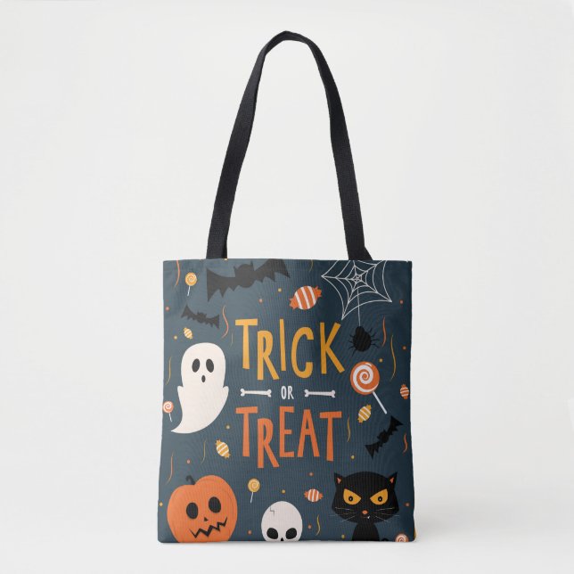 Trick oder Leckerei Halloween Tasche (Vorderseite)