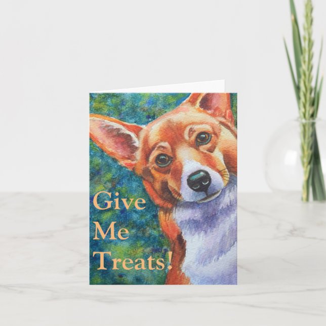 Trick-oder Leckerei-HalloweenCorgi Karte (Vorderseite)
