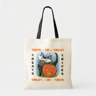 TRICK-ODER LECKEREI-KÄTZCHEN U. JOL HALLOWEEN TRAGETASCHE