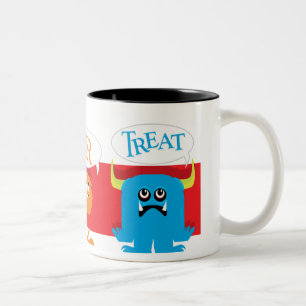 Trick-oder Leckerei-Monster Zweifarbige Tasse
