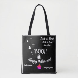 Trick oder Leckerei, Name, halloween personalisier Tasche