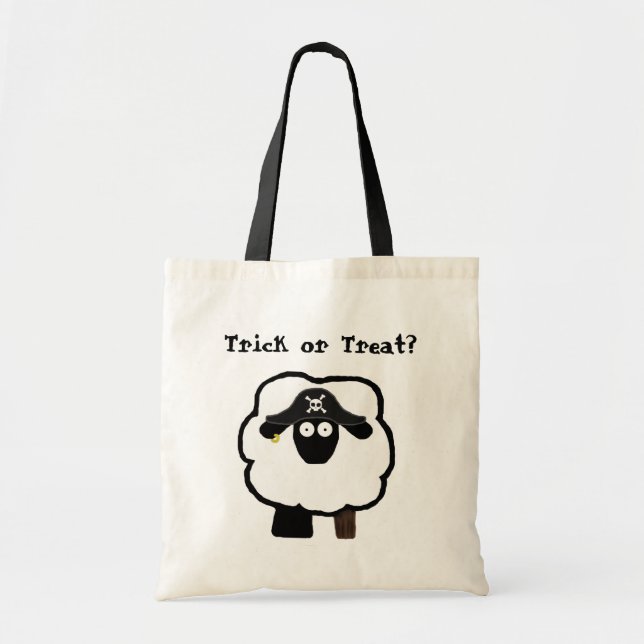 Trick-oder Leckerei-Piraten-Schaf-Süßigkeits-Sack Tragetasche (Vorne)