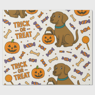 Trick-oder-Leckerei-Pup-Halloween Geschenkpapier