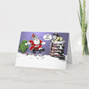 Trick-oder Leckerei-Weihnachtskarte Feiertagskarte