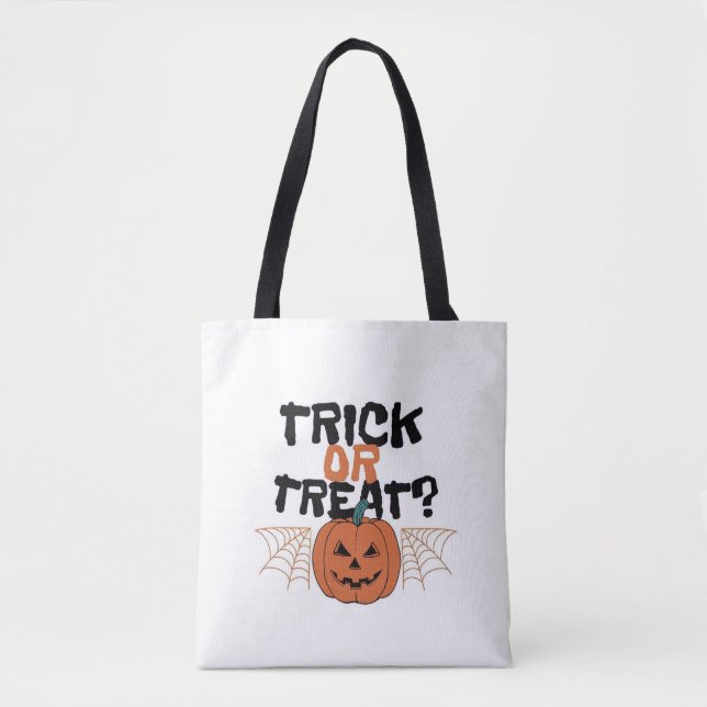 Trick oder Leckereien Halloween Tote Tasche (Vorderseite)