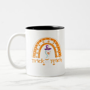 Trick oder lehren Halloween Lehrer Regenbogengeist Zweifarbige Tasse