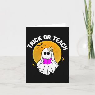 Trick oder lehren Halloween Lehrerin Frauen Geiste Karte