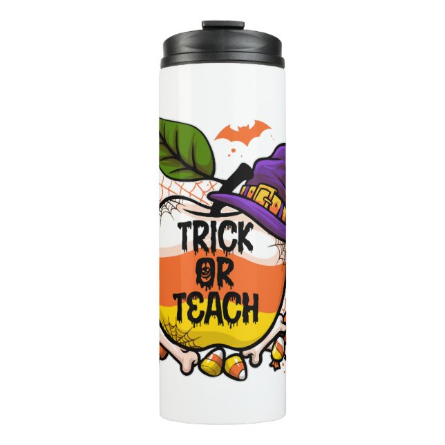 Trick oder lehren Niedliche Halloween-Lehrer Kostü Thermosbecher (Vorderseite)