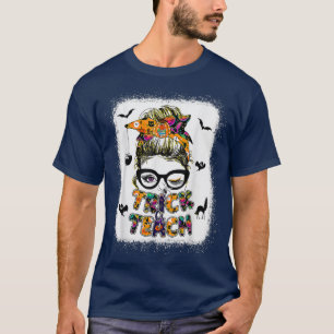 Trick oder lehren Sie einen Spooker Lehrer Messy B T-Shirt