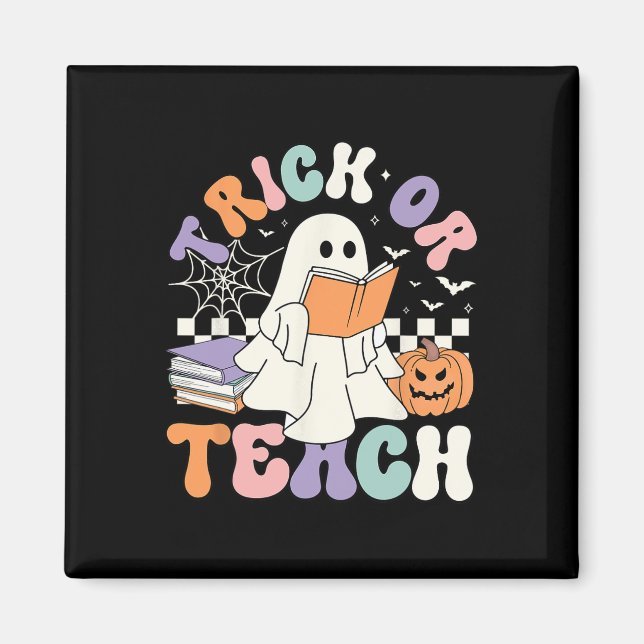 Trick oder lehren Spooker Niedlich Ghost-Lehrer Le Magnet (Vorne)