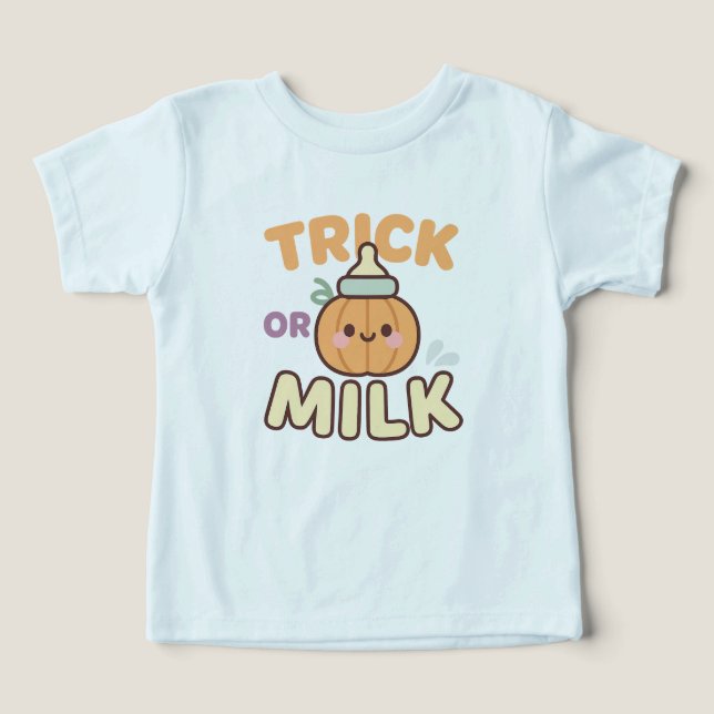 Trick oder Milk Baby Pumpkin Flasche Design (Design Vorderseite)