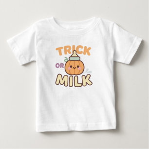 Trick oder Milk Baby Pumpkin Flasche Design T-shirt