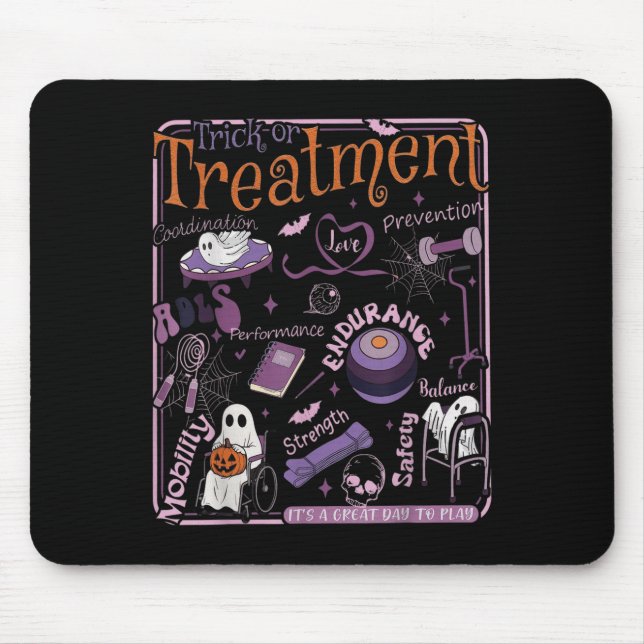 Trick oder PT Physical Therapy Therast Halloween Mousepad (Vorne)