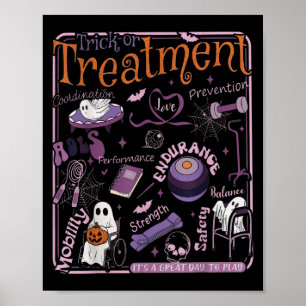 Trick oder PT Physical Therapy Therast Halloween Poster