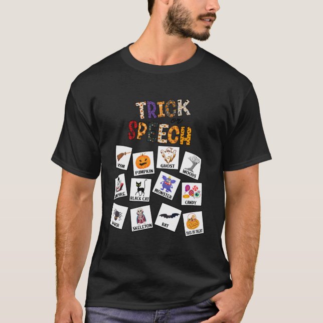 Trick oder Rede Halloween AAC Slp Squad Rede Lan T-Shirt (Vorderseite)